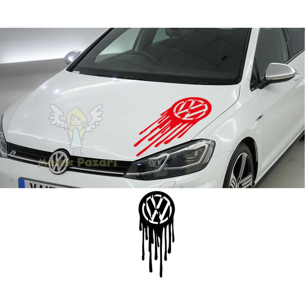 Volkswagen Logo Kan, Erime Araba Sticker