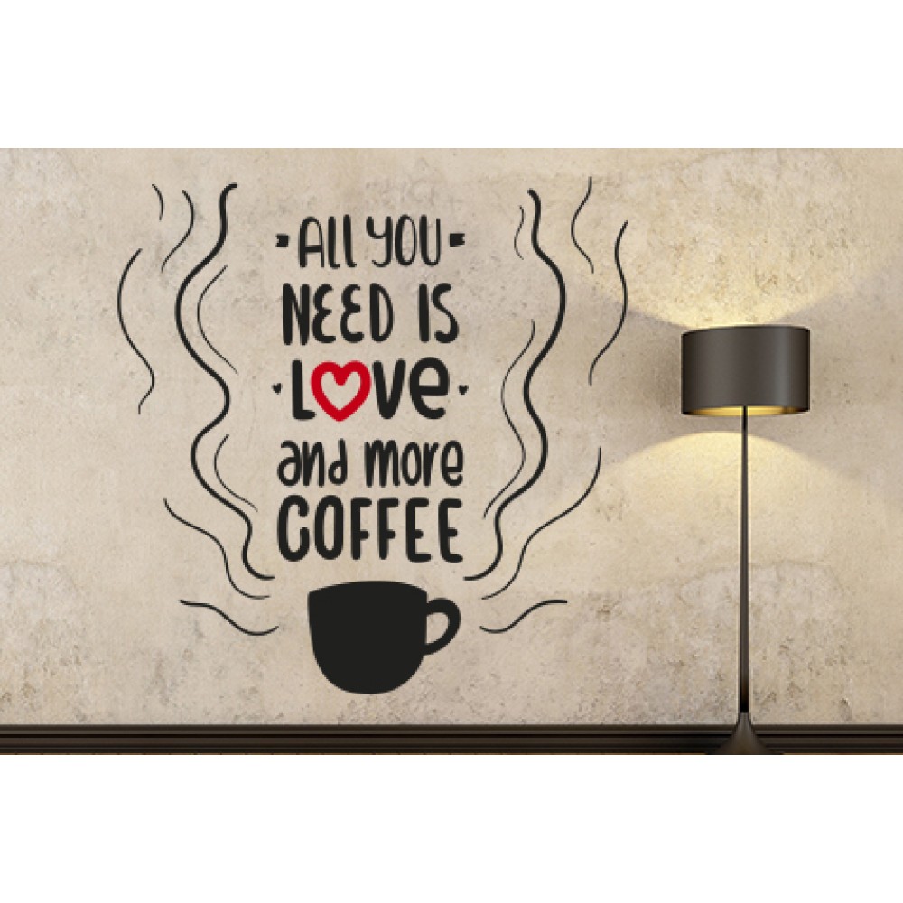 Motivasyon Aşk ve Kahve Mutfak, Cafe, Bar Duvar Sticker